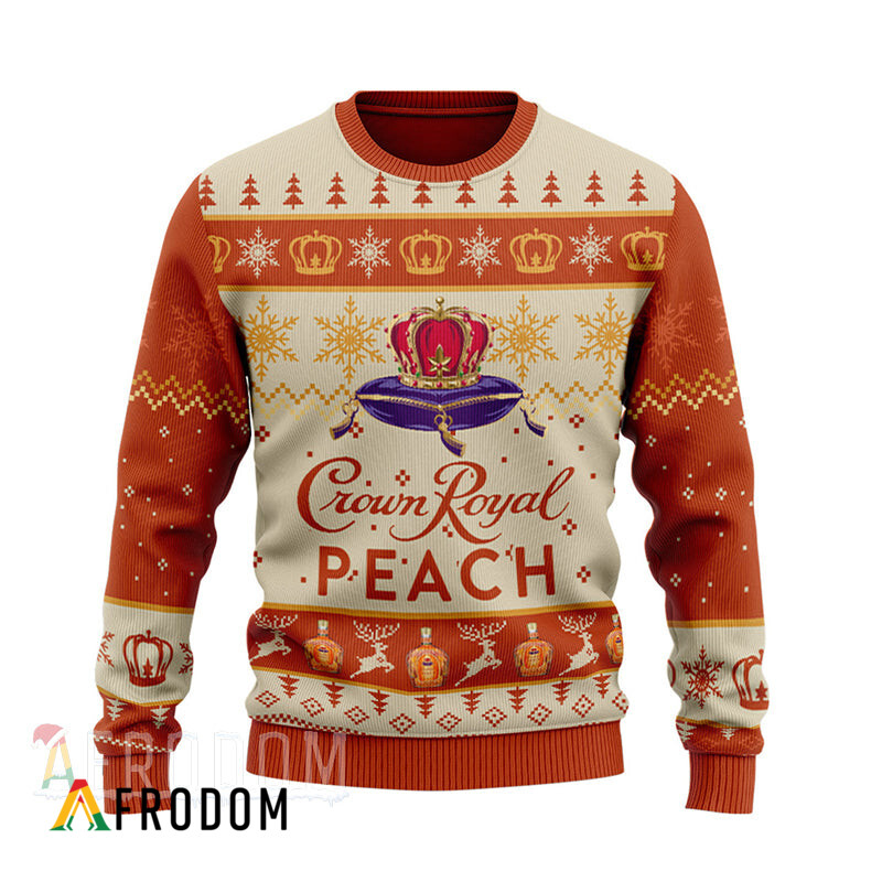Custom Peach Crown Royal Ugly Christmas Sweater HU