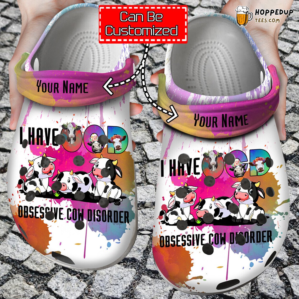 Custom Personalized Baby Cows Theme Durable Comfy Clog Shoes