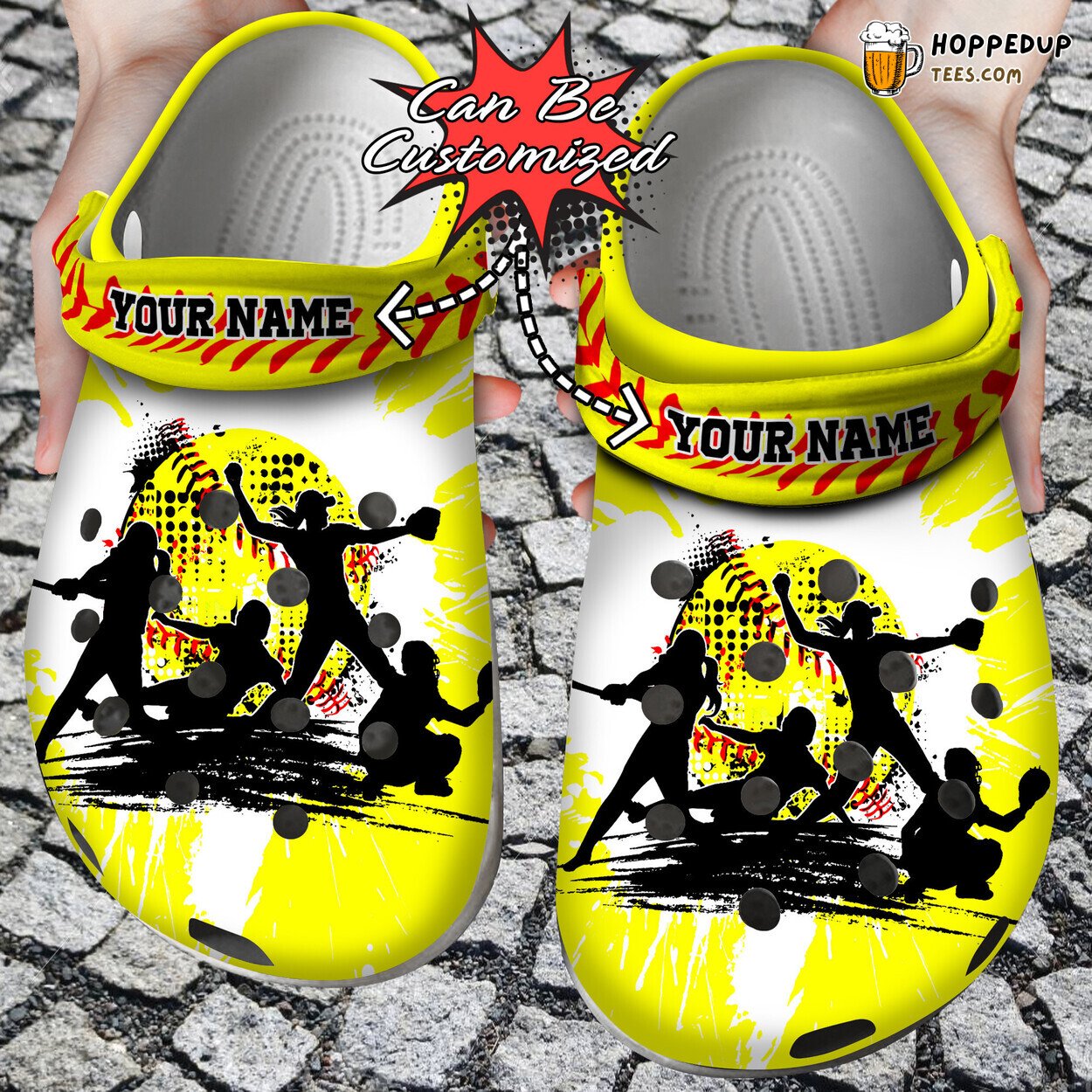 Custom Personalized Softball Player Comfortable Unique Clog Shoes