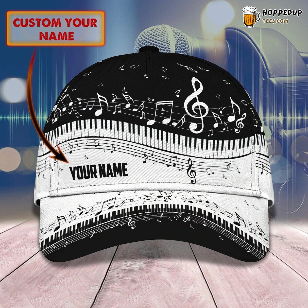 Custom Piano Baseball Cap Print Piano Lover Wife Husband Child Gift Hat