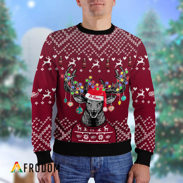 Custom Reindeer Dr Pepper Christmas Ugly Sweater HU