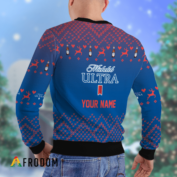 Custom Reindeer Michelob Ultra Christmas Ugly Sweater HU
