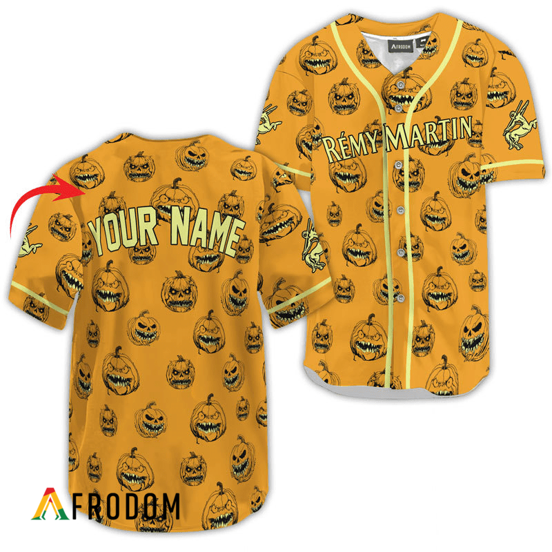 Custom Remy Martin Halloween Pumpkin Baseball Jersey HU