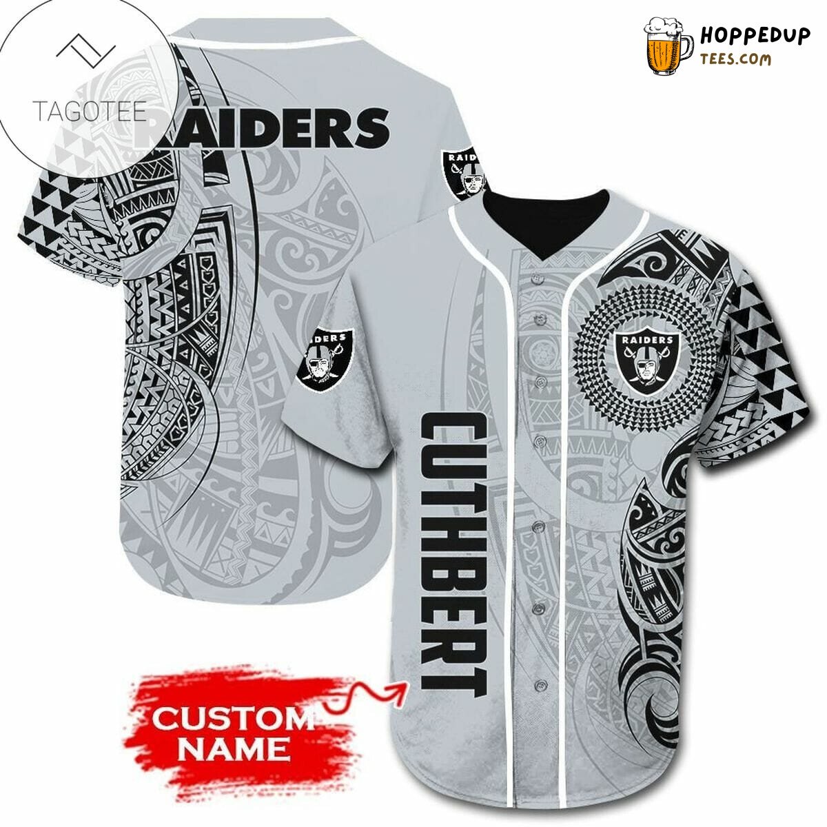 Custom Silver Las Vegas Raiders NFL Unisex Baseball Jersey Team Pride