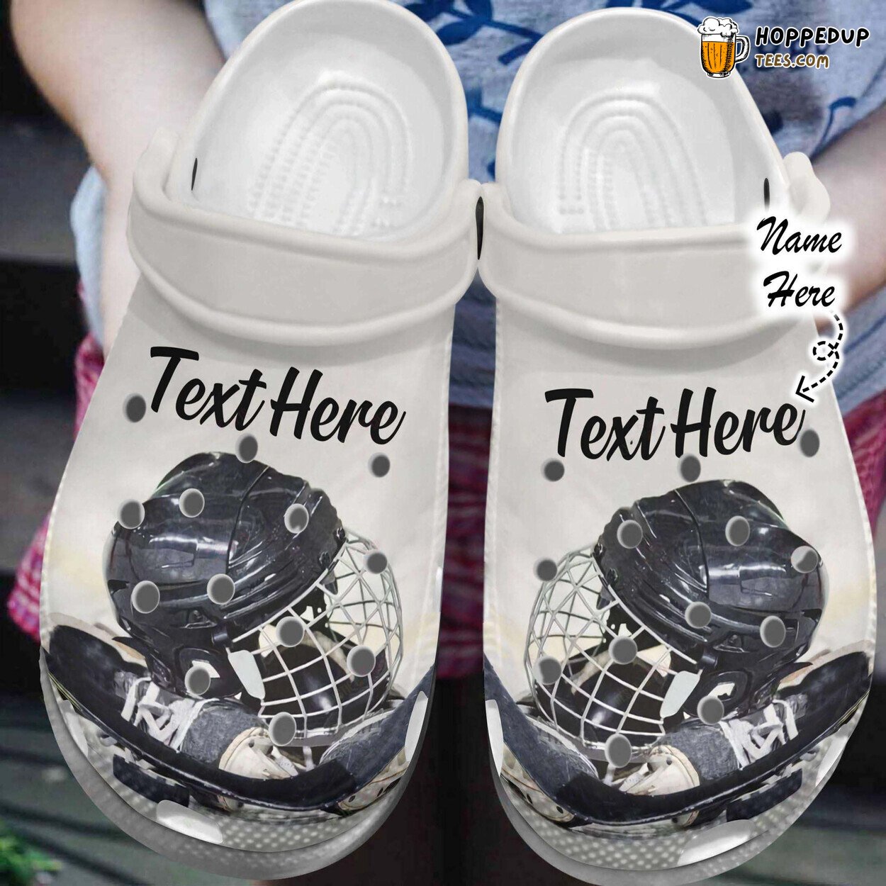 Custom Sport Hockey Player Themed Personalized Clog Shoes