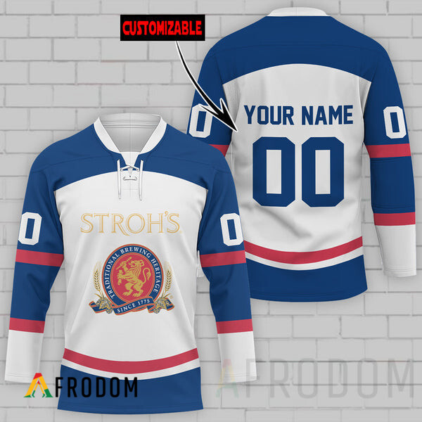 Custom Stroh’S Beer Hockey Jersey HU