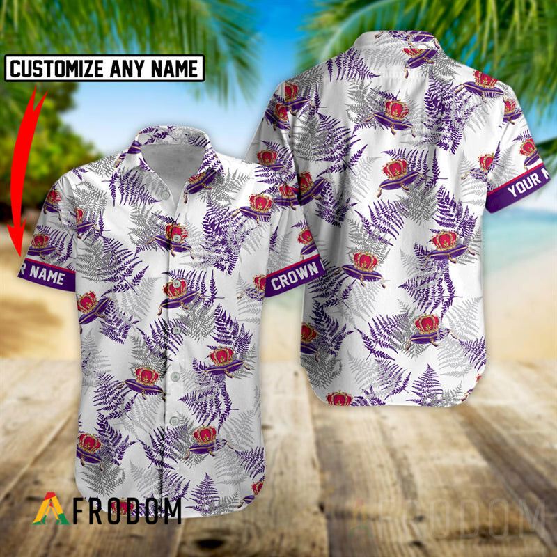 Custom Tropical Basic Crown Royal Hawaii Button Shirt HU