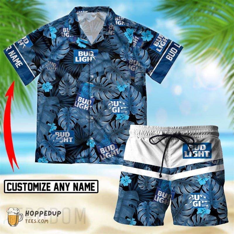 Custom Tropical Bud Light And Shorts Set Cool Hawaiian Shirts