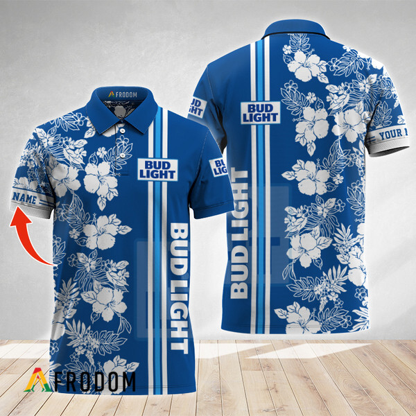 Custom Tropical Flowers Bud Light Polo Shirt HU