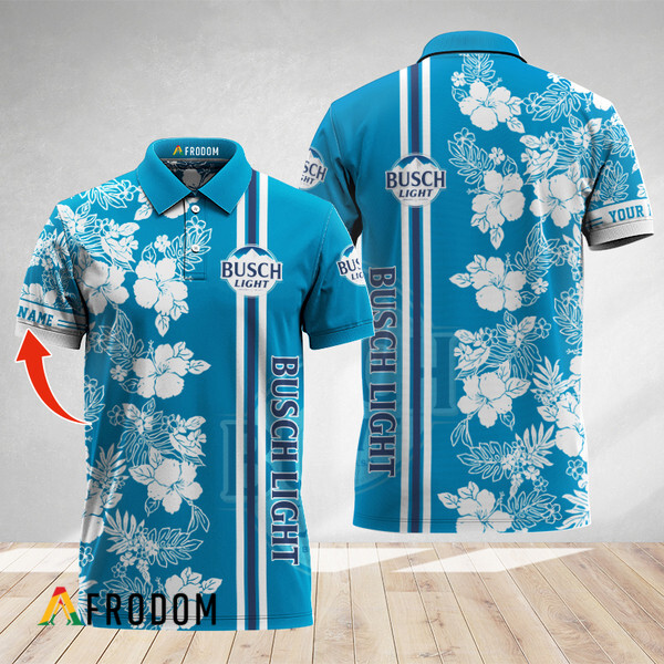 Custom Tropical Flowers Busch Light Polo Shirt HU