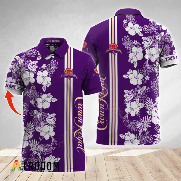 Custom Tropical Flowers Crown Royal Polo Shirt HU