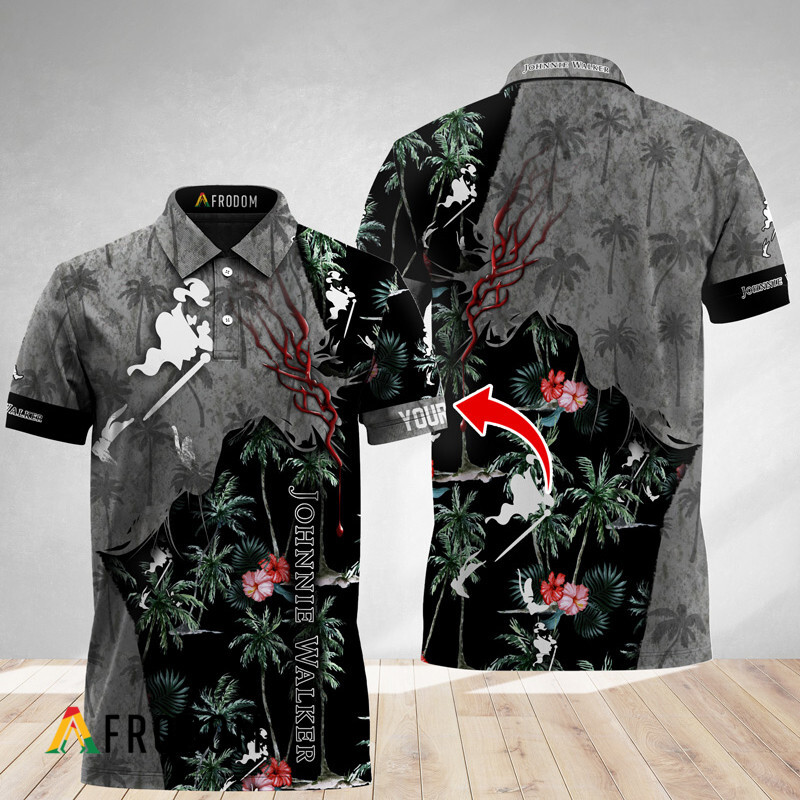 Custom Tropical Johnnie Walker God Polo Shirt HU