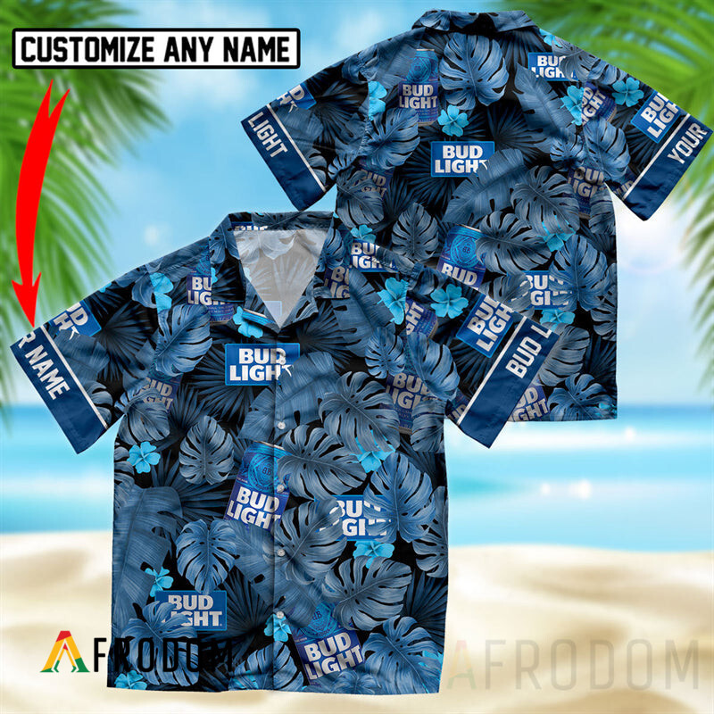 Custom Tropical Monstera Leaf Bud Light Hawaiian Shirt And Shorts Set HU