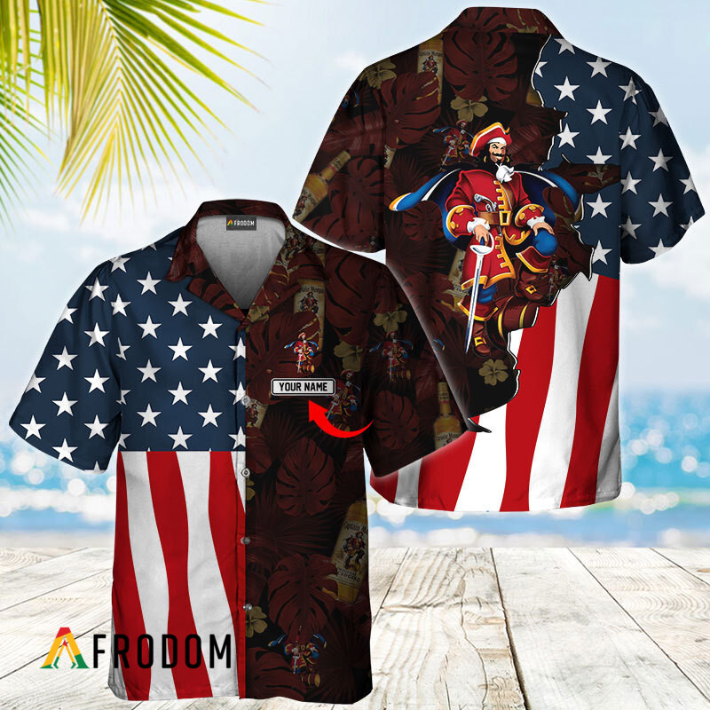 Custom Tropical Vibes American Flag Captain Morgan Hawaii Shirt HU
