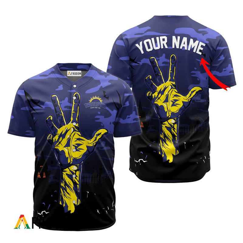 Custom Twisted Tea Halloween Zombie’S Hand Baseball Jersey HU