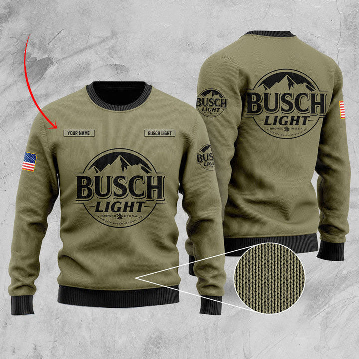 Custom U.S Flag Busch Light Sweater HU