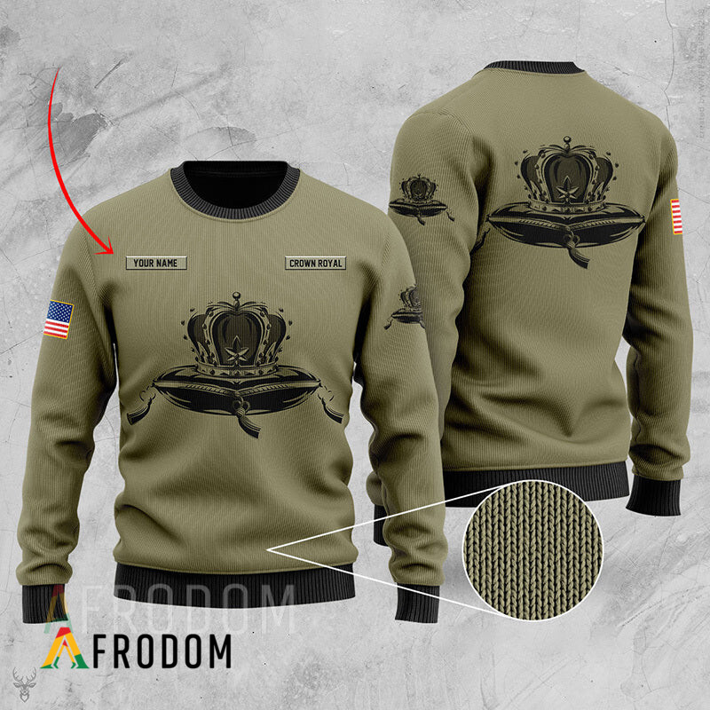 Custom U.S Flag Crown Royal Ugly Sweater HU