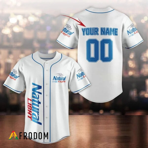 Custom Unisex White Natural Light Baseball Jersey HU