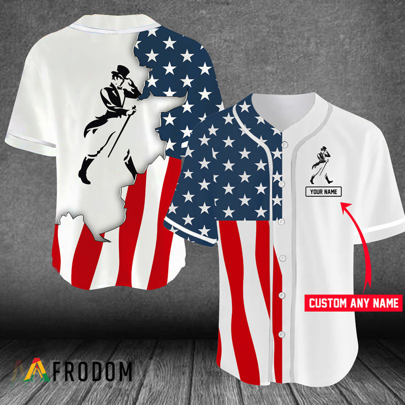 Custom Us Flag Johnnie Walker Baseball Jersey HU