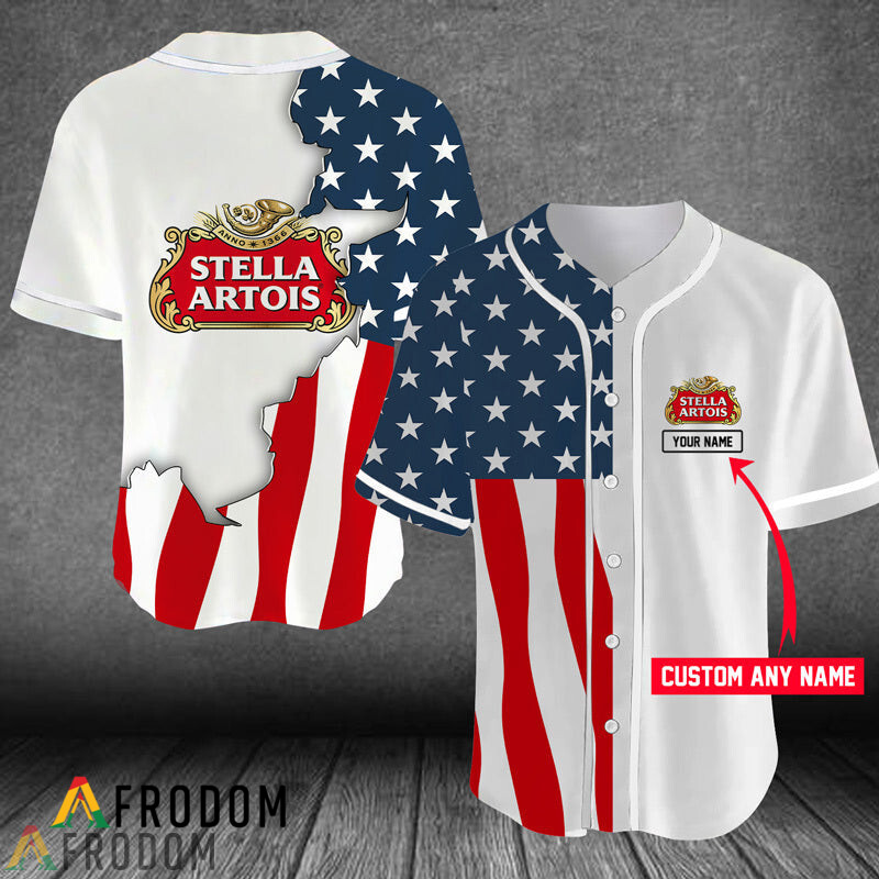 Custom Us Flag Stella Artois Baseball Jersey HU