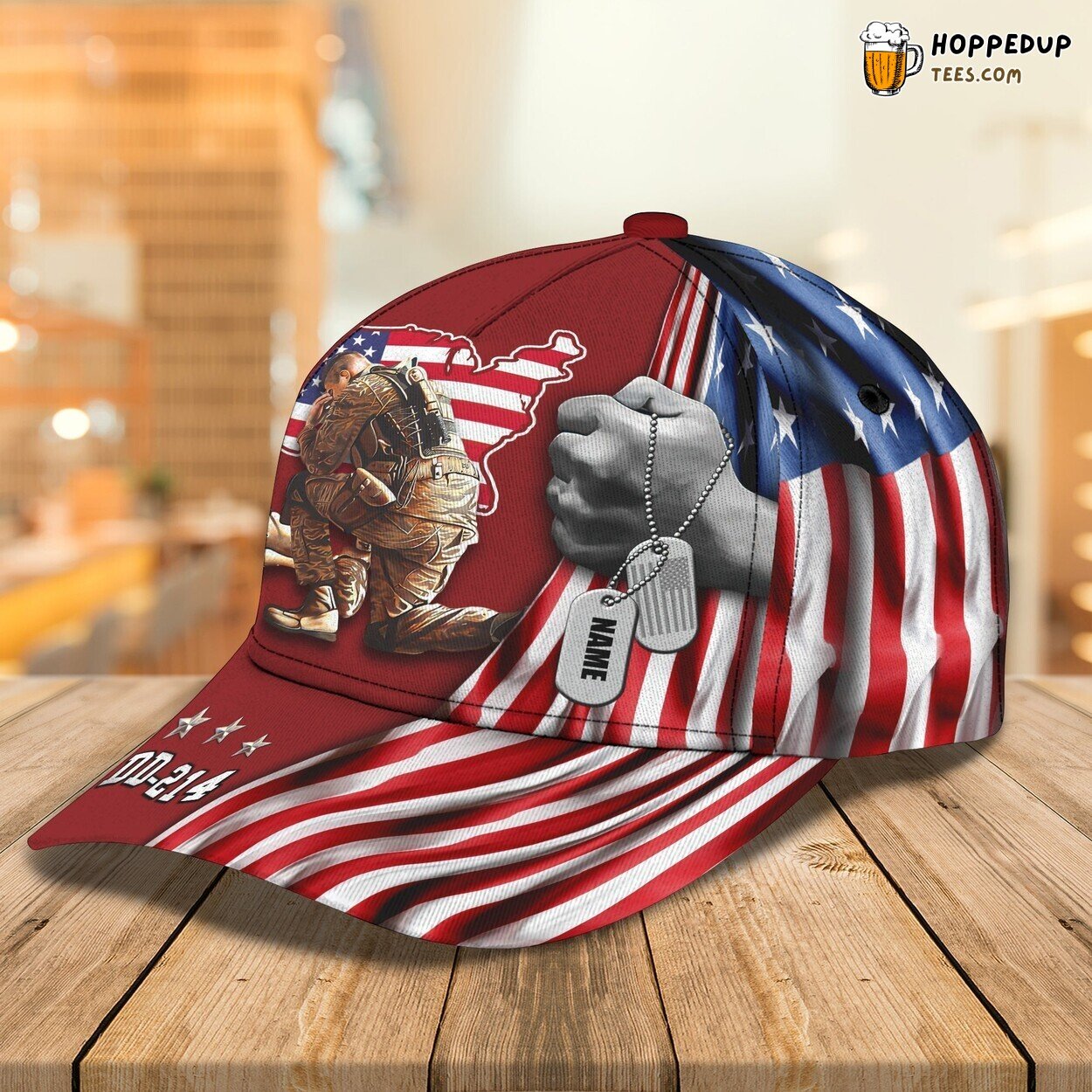 Custom Veteran 3D Baseball Cap DD 214 US American Classic Design Hat