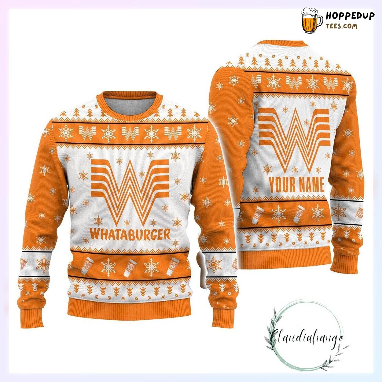 Custom Whataburger Ugly Christmas Sweater Unique Fast Food Design