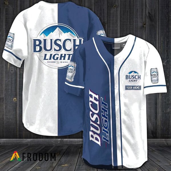 Custom White Busch Light Baseball Jersey HU Custom White Busch Light Baseball Jersey HU