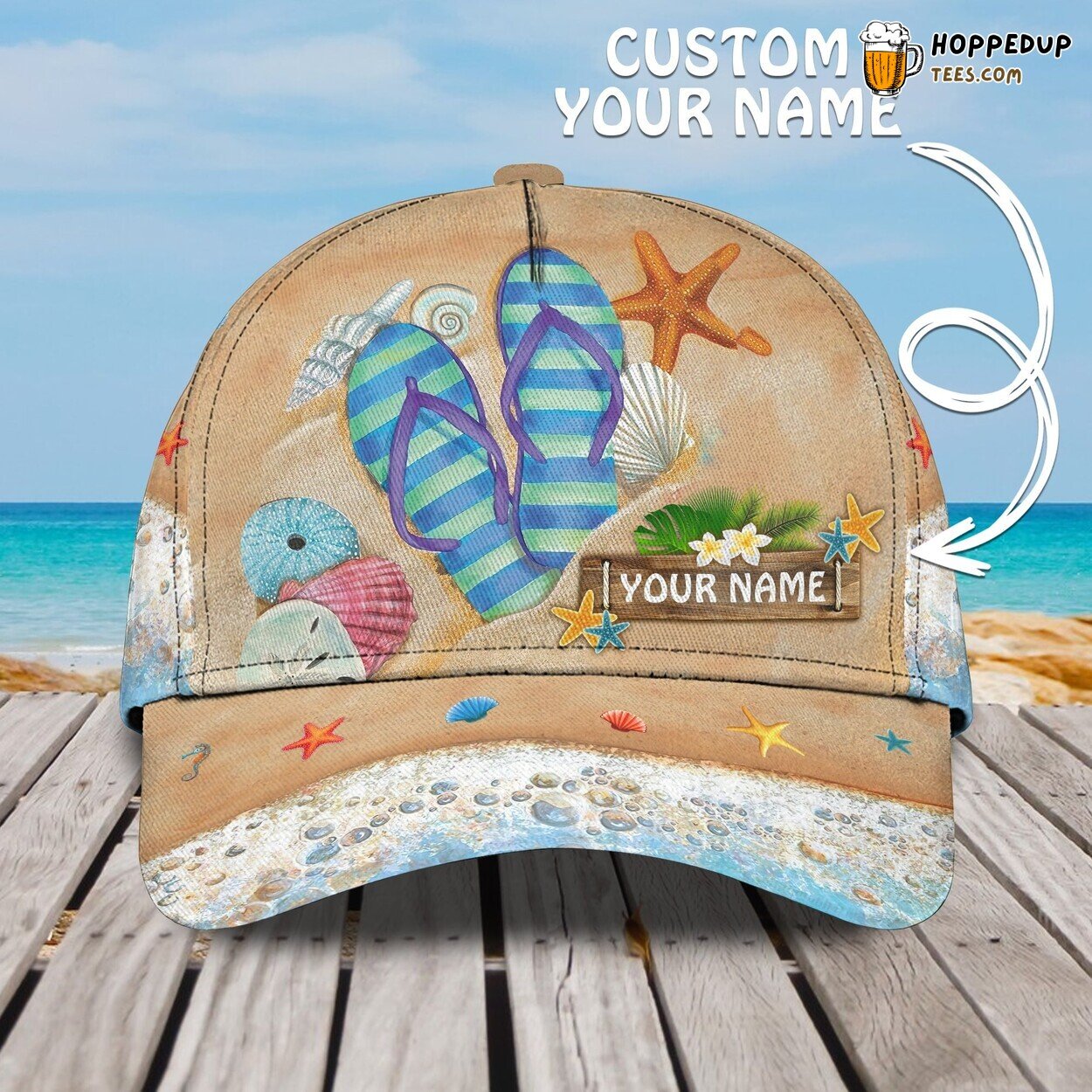 Customize Flip Flop 3D Classic Cap Personalized Name Unique Style