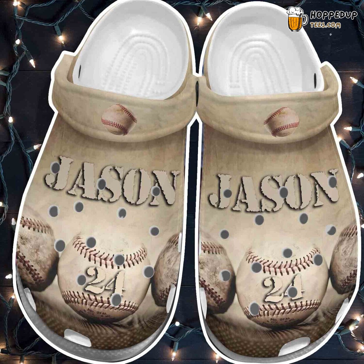 Customize Name Number Baseball Ball Theme Comfortable Clog Shoes Unique