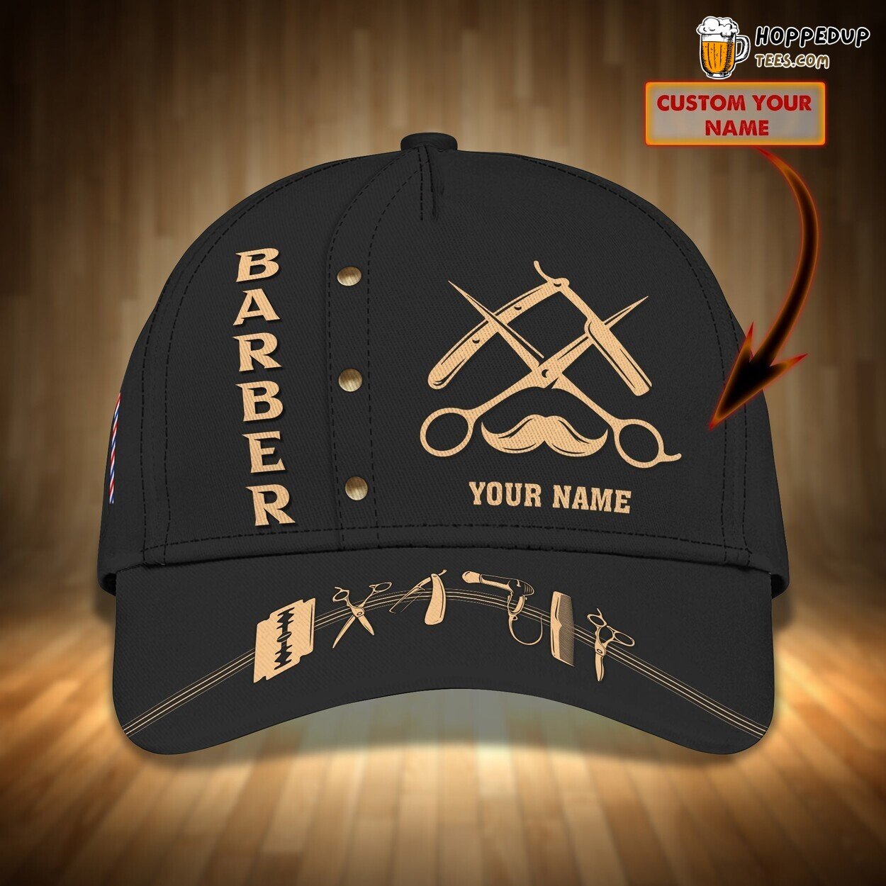 Customized 3D Barber Baseball Cap Unique Gift Barber Men Women Design Hat