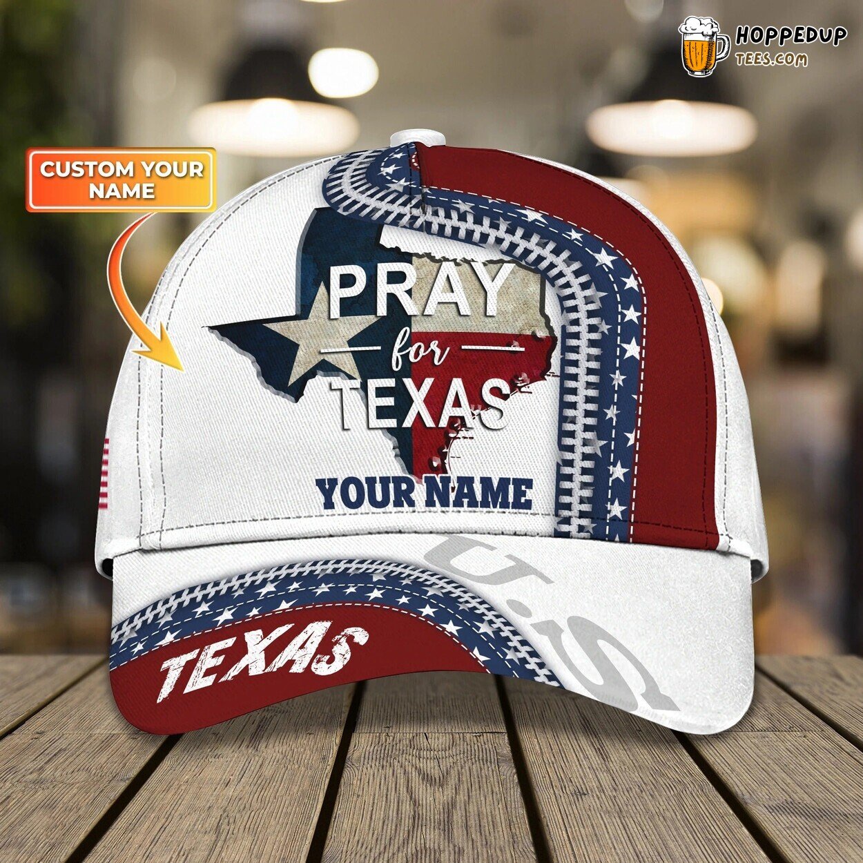 Customized 3D Print Baseball Cap Pray Texas Classic Hat Support Love