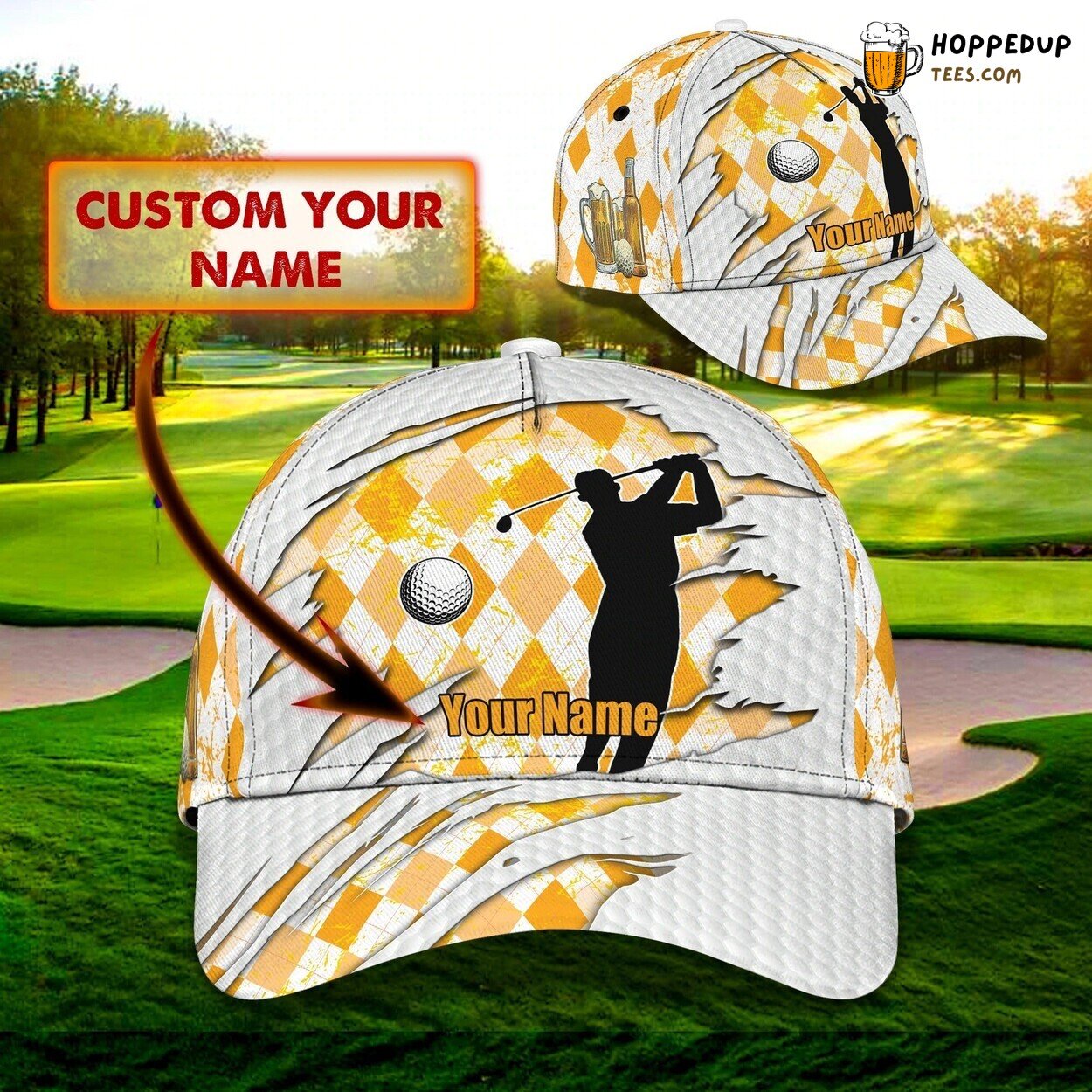 Customized 3D Print Mens Golf Cap Birthday Golf Man Golfer Friend Gifts Hat