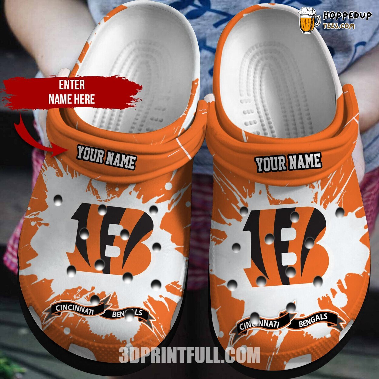 Customized Bengals Themed Comfortable Unique Design Clog Shoes