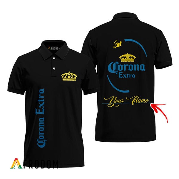 Customized Black Polo Shirt From Corona Extra HU