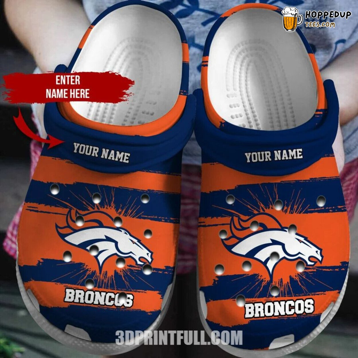 Customized Broncos Sporty Comfortable Themed Stylish Clog Shoes