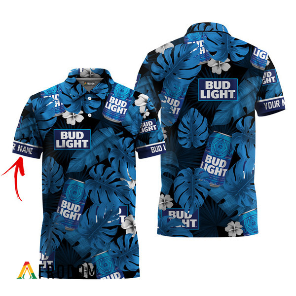 Customized Bud Light Tropical Hawaiian Polo Shirt HU