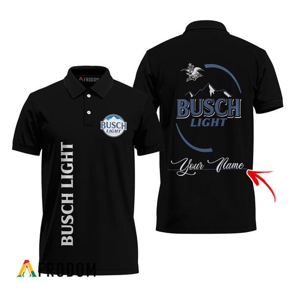 Customized Busch Light Black Polo Shirt HU