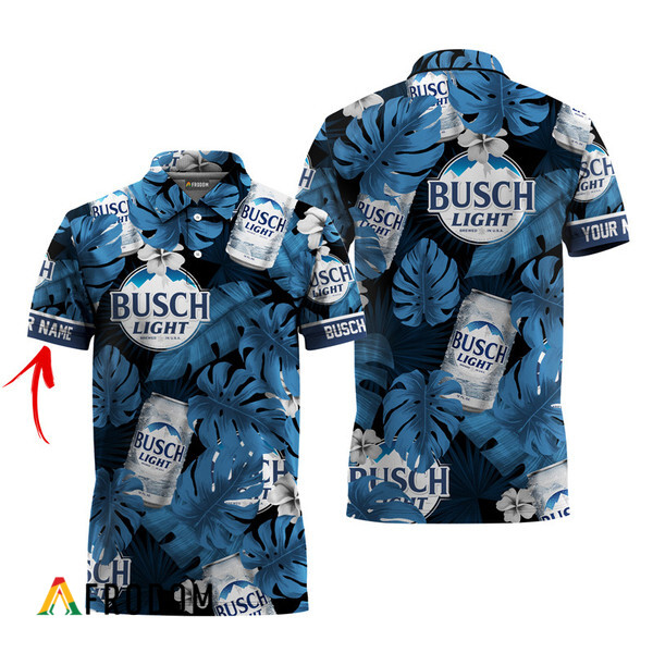 Customized Busch Light Tropical Hawaiian Polo Shirt HU