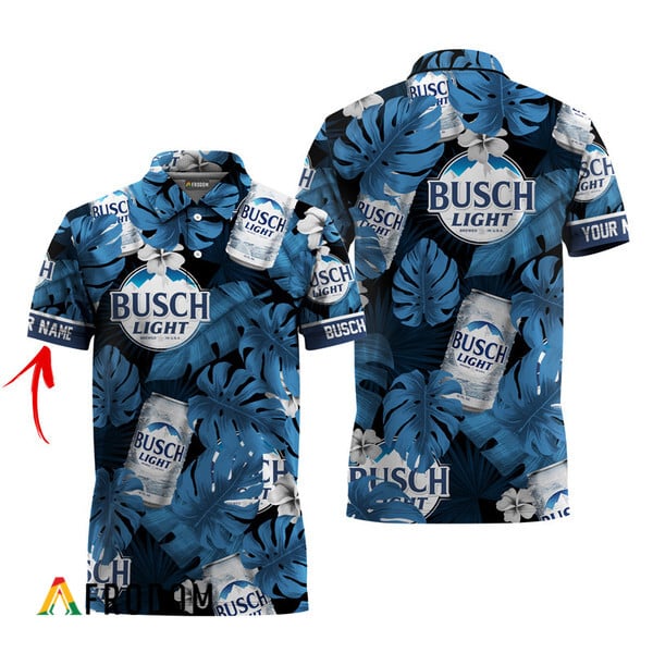 Customized Busch Light Tropical Hawaiian Polo Shirt HU