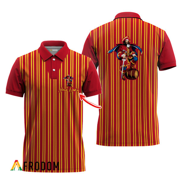 Customized Captain Morgan Orange Stripe Pattern Polo Shirt HU
