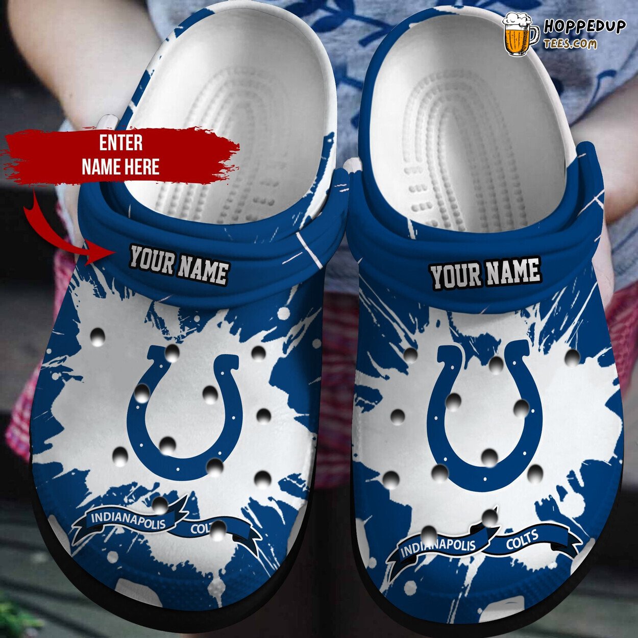 Customized Colts Themed Comfortable Unique Design Clog Shoes
