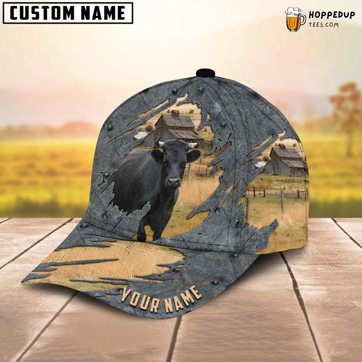Customized Dexter Baseball Cap 3D Cow Design Classic Farmer Wear Top Choice