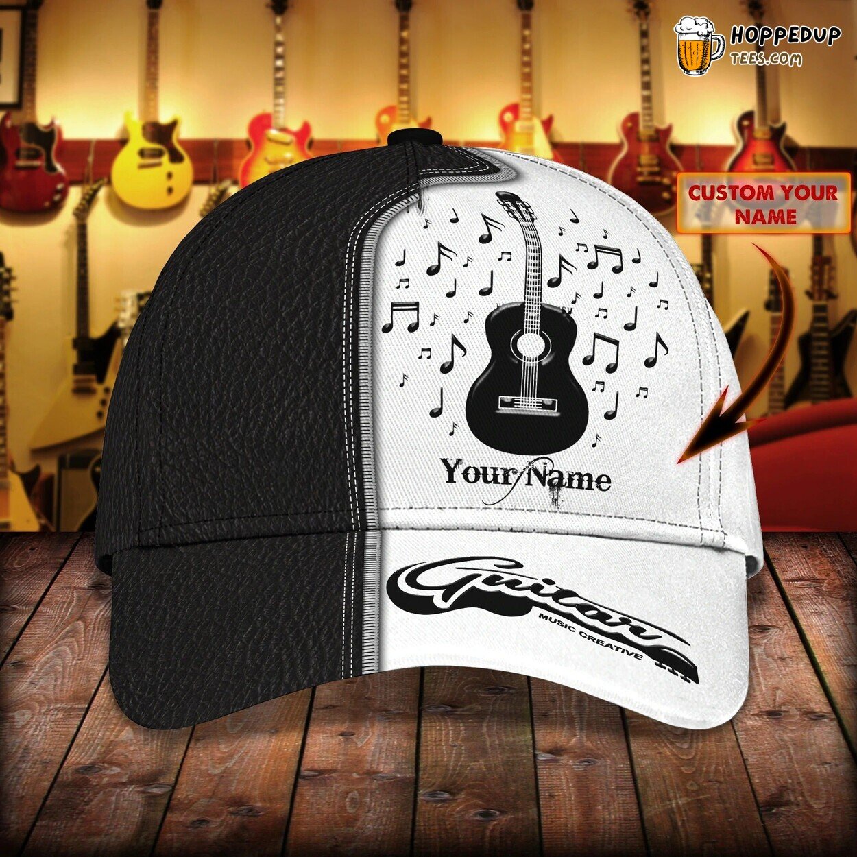 Customized Guitar Classic Cap Print Music Men Women Creative Baseball Hat