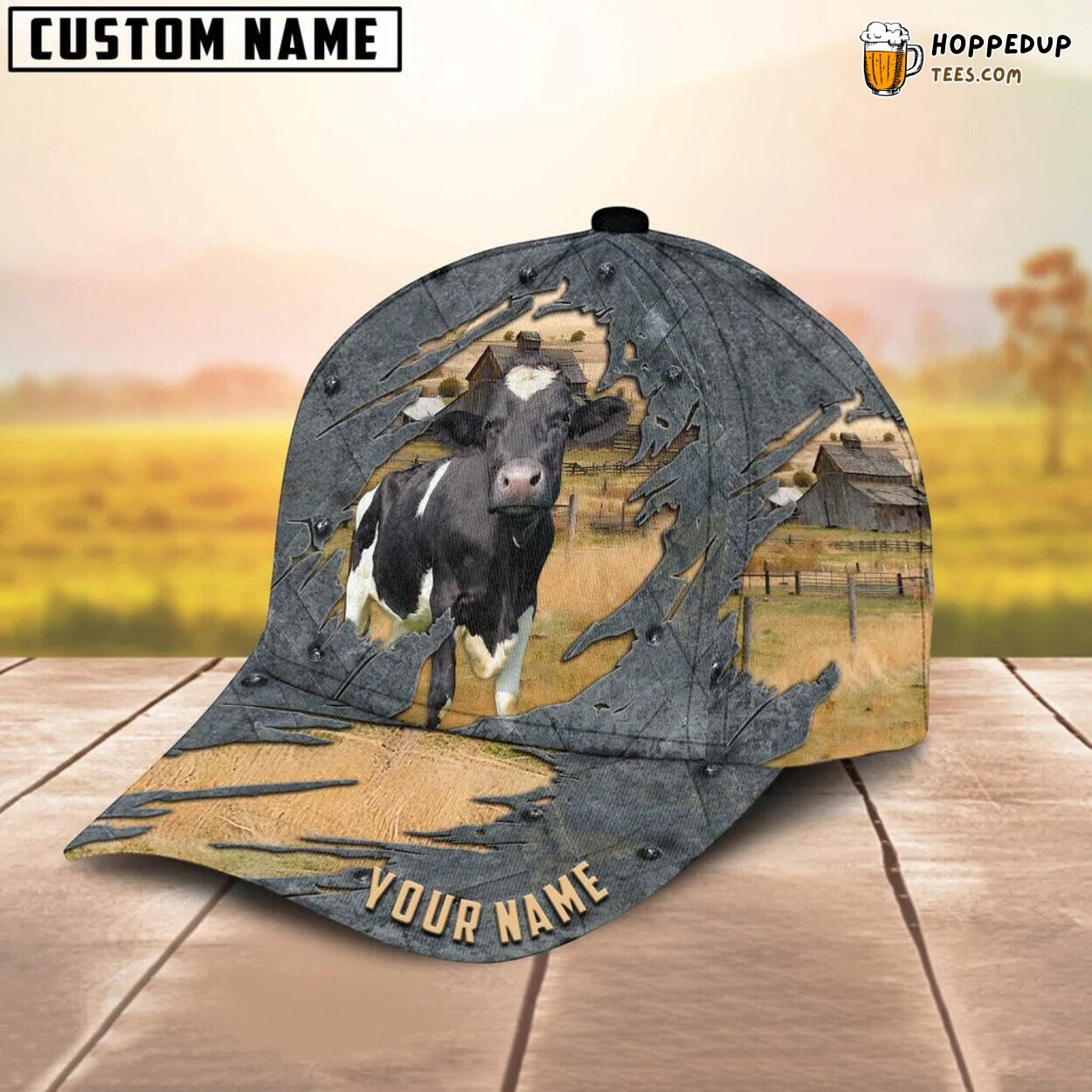Customized Holstein 3D Print Cap Adult Unique Cow Design Enthusiast Hat Wear