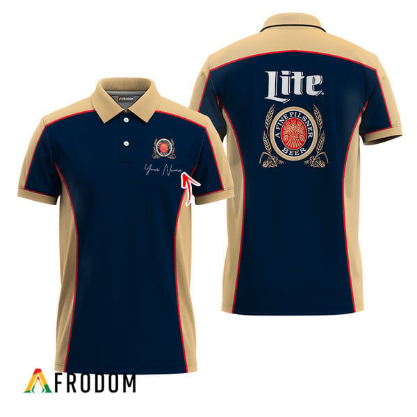 Customized Miller Lite Side Color Block Polo Shirt HU