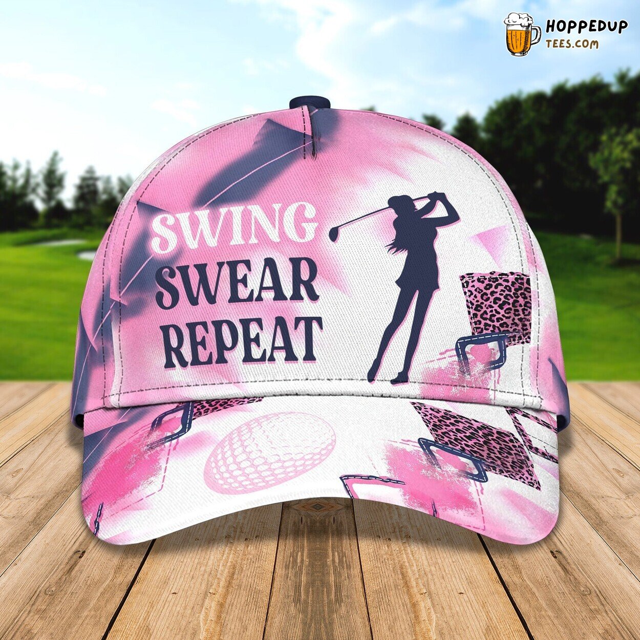 Customized Name 3D Print Womens Golf Cap Golf Hat Girl Woman Gift Love