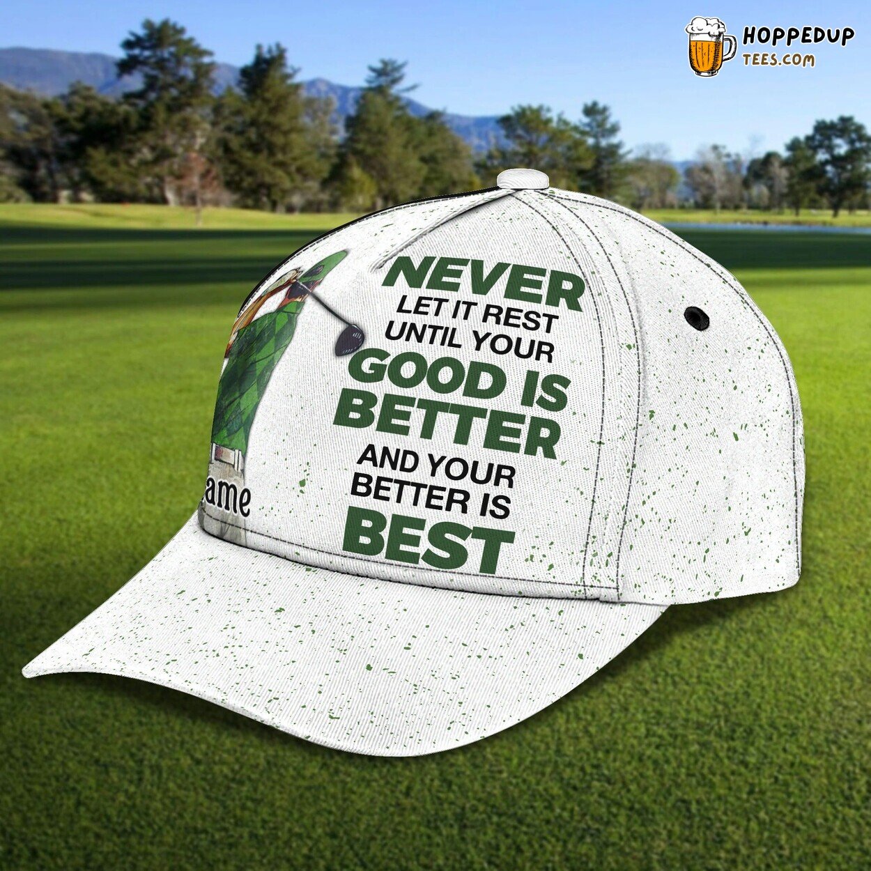 Customized Name All Over Print 3D Cap Dad Golf Man Golfer Hat Caps Gifts