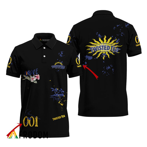 Customized Twisted Tea Black Mesh Graphic Polo Shirt HU