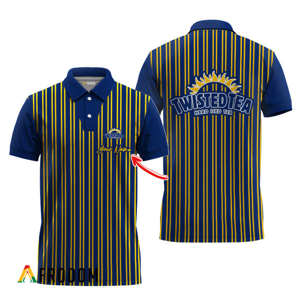 Customized Twisted Tea Blue Stripe Pattern Polo Shirt HU