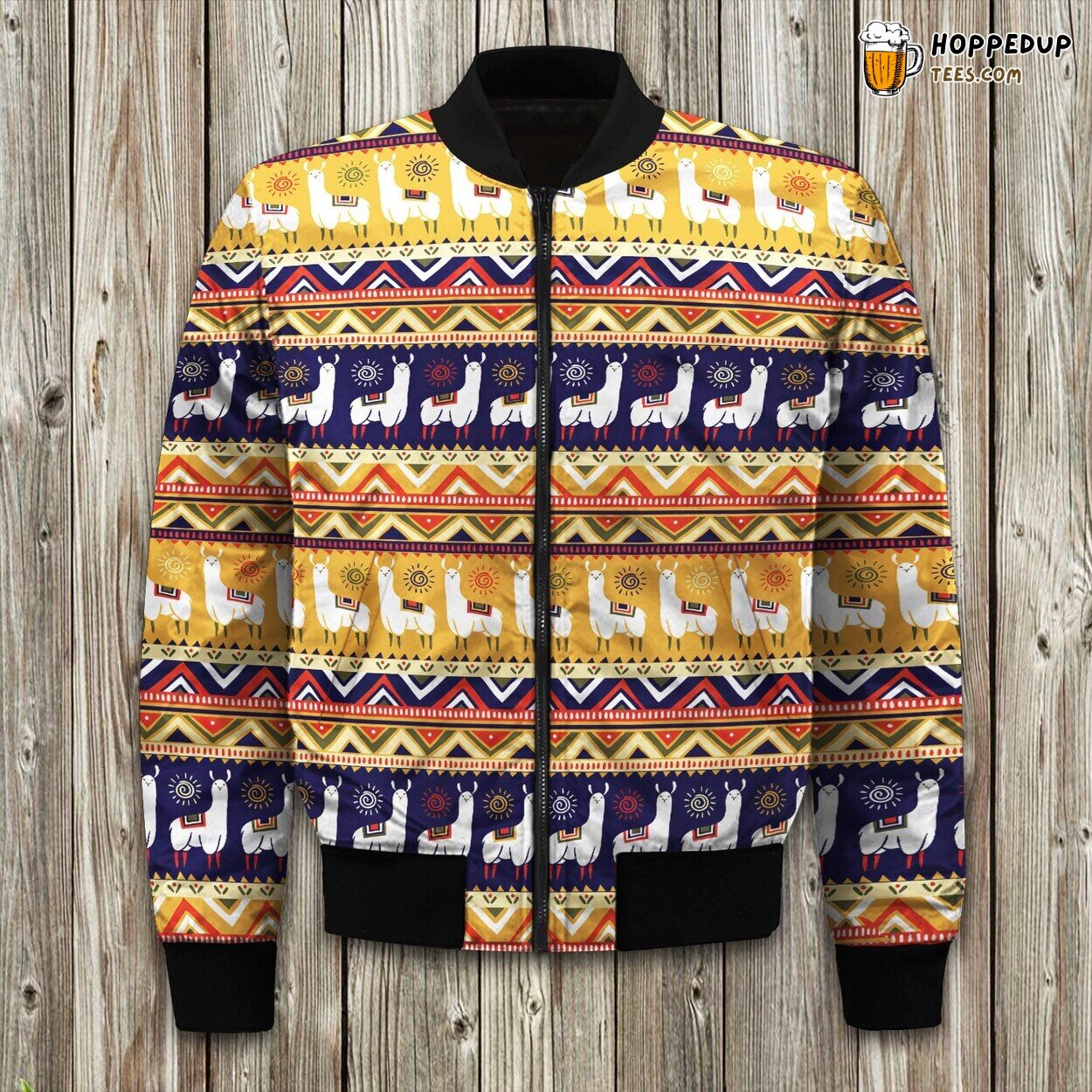 Cute Alpaca Multicolor Awesome Bomber Jacket
